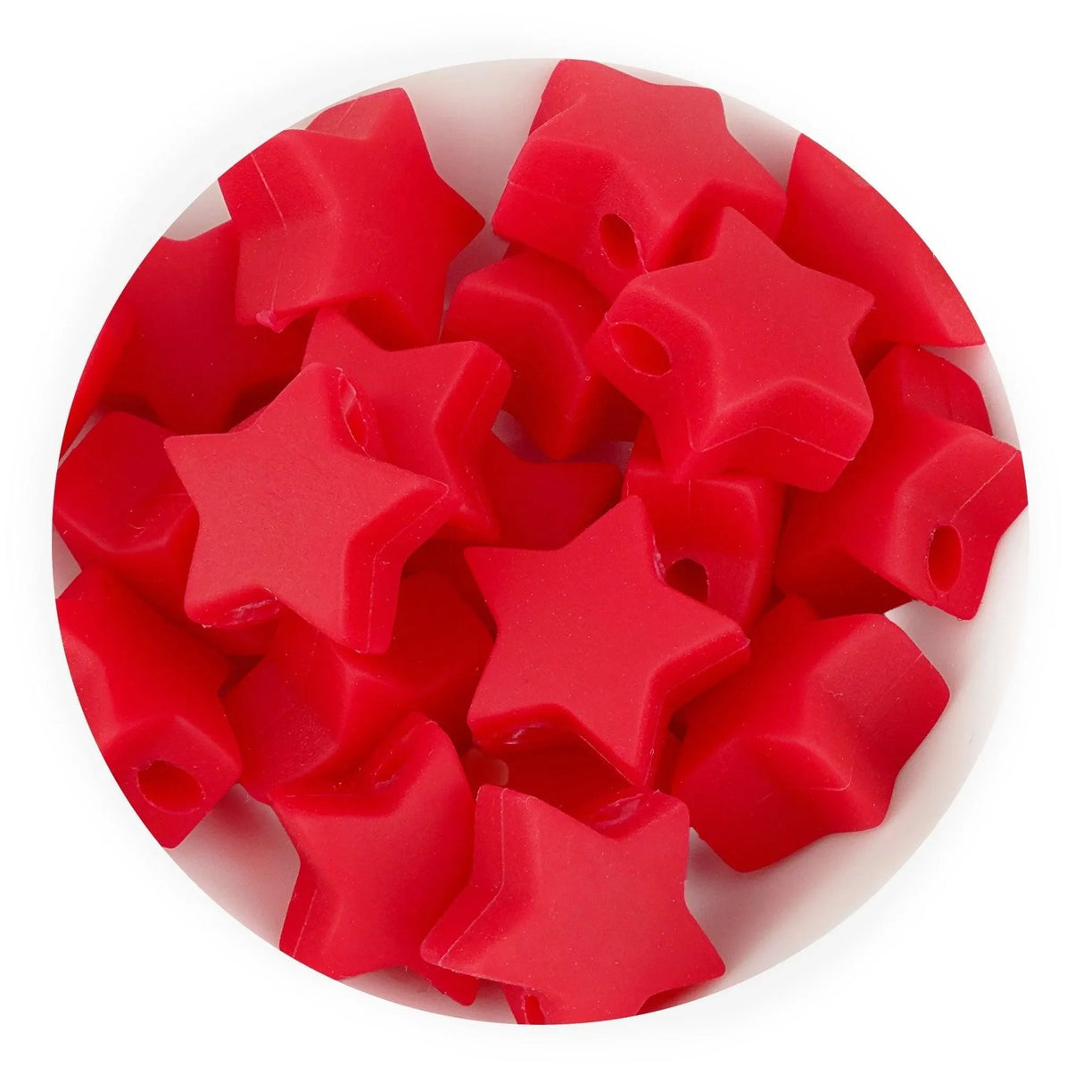 Silicone Focal Bead Star - Red (5 Beads)