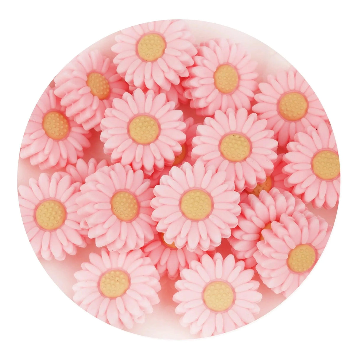 Silicone Focal Bead Sunflower - Candy Pink (5 Beads)