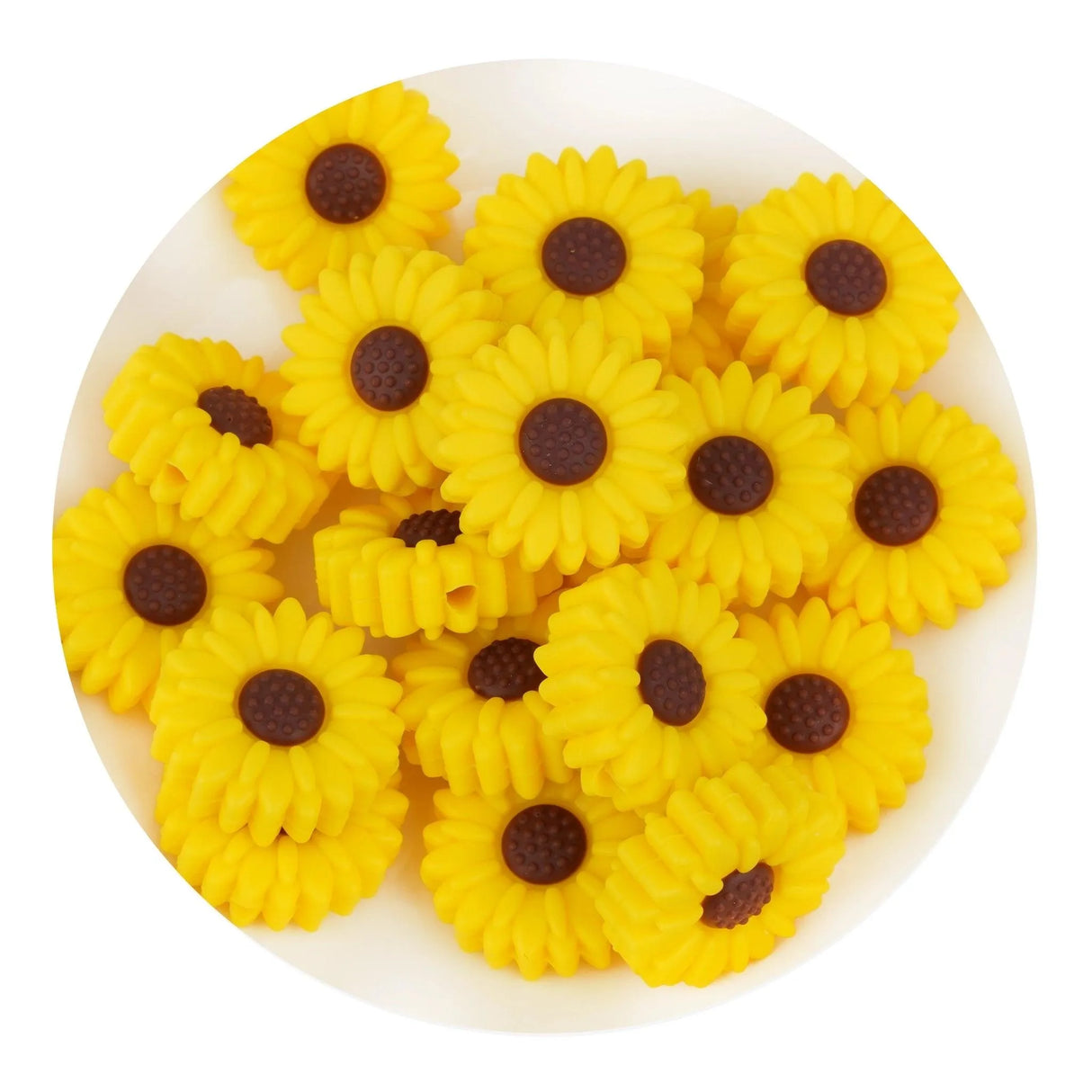 Silicone Focal Bead Sunflower - Yellow (5 Beads)