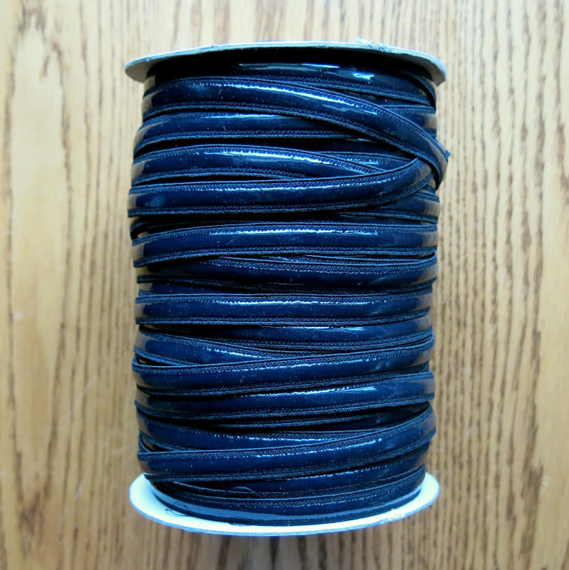 Silicone Backed Elastic Black 3/8"