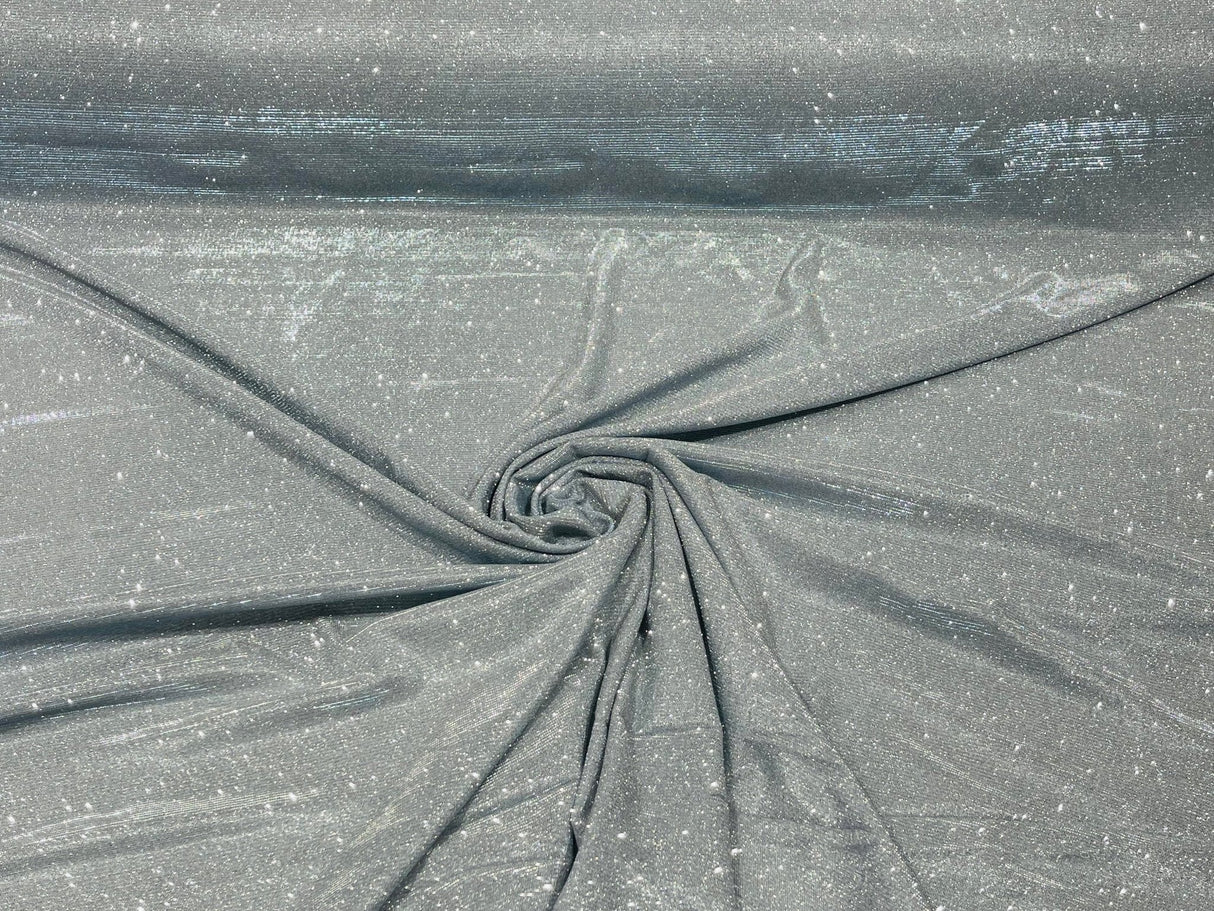 Silver Moon Shadow Shimmer Glitter Fabric - Silver, Full Glitter Covered, 58/60" Width (1 Yard)
