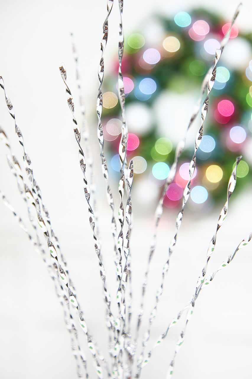 32" Silver Twisted Grass Spray