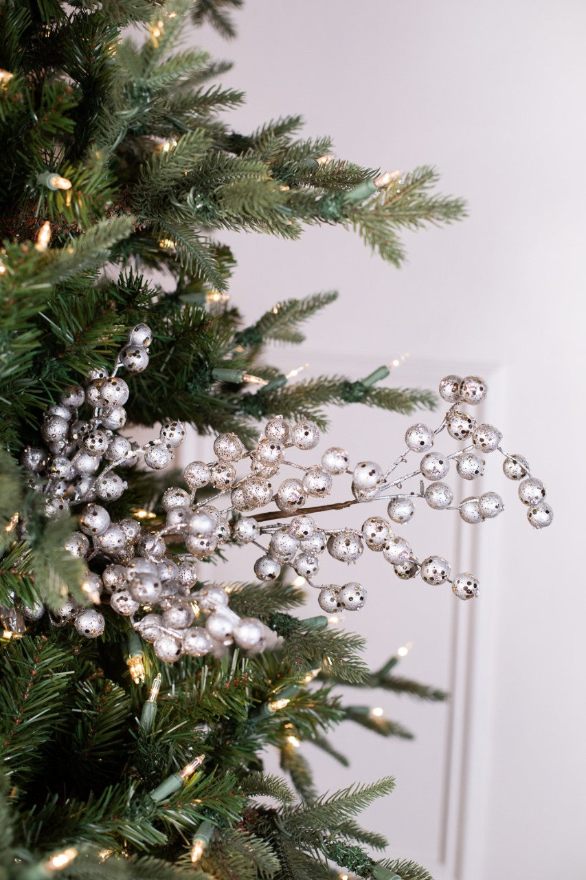 29” Platinum Silver Crabapple Spray