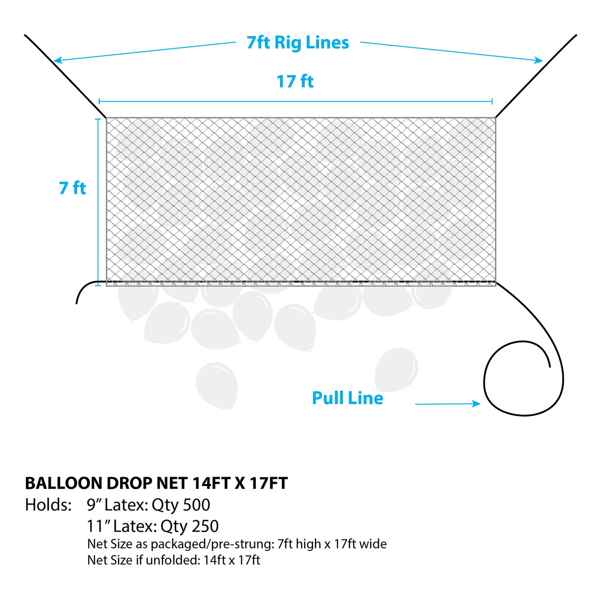 Balloon Drop Net Pre-Strung 17ft x 7ft