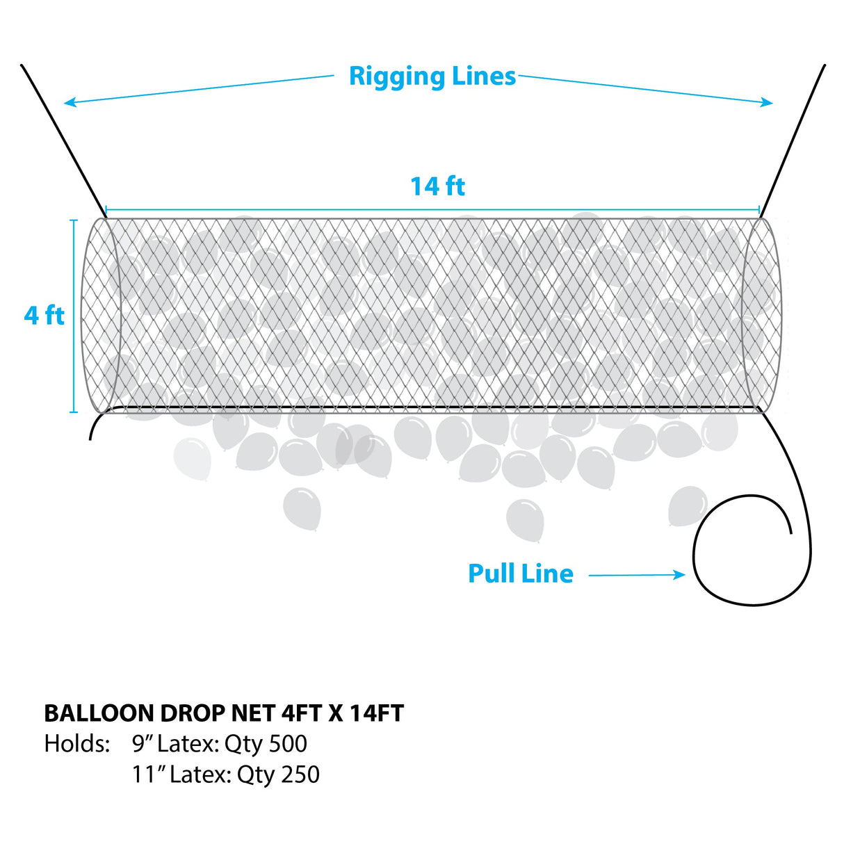 Balloon Drop Net 14ft x 4.5ft