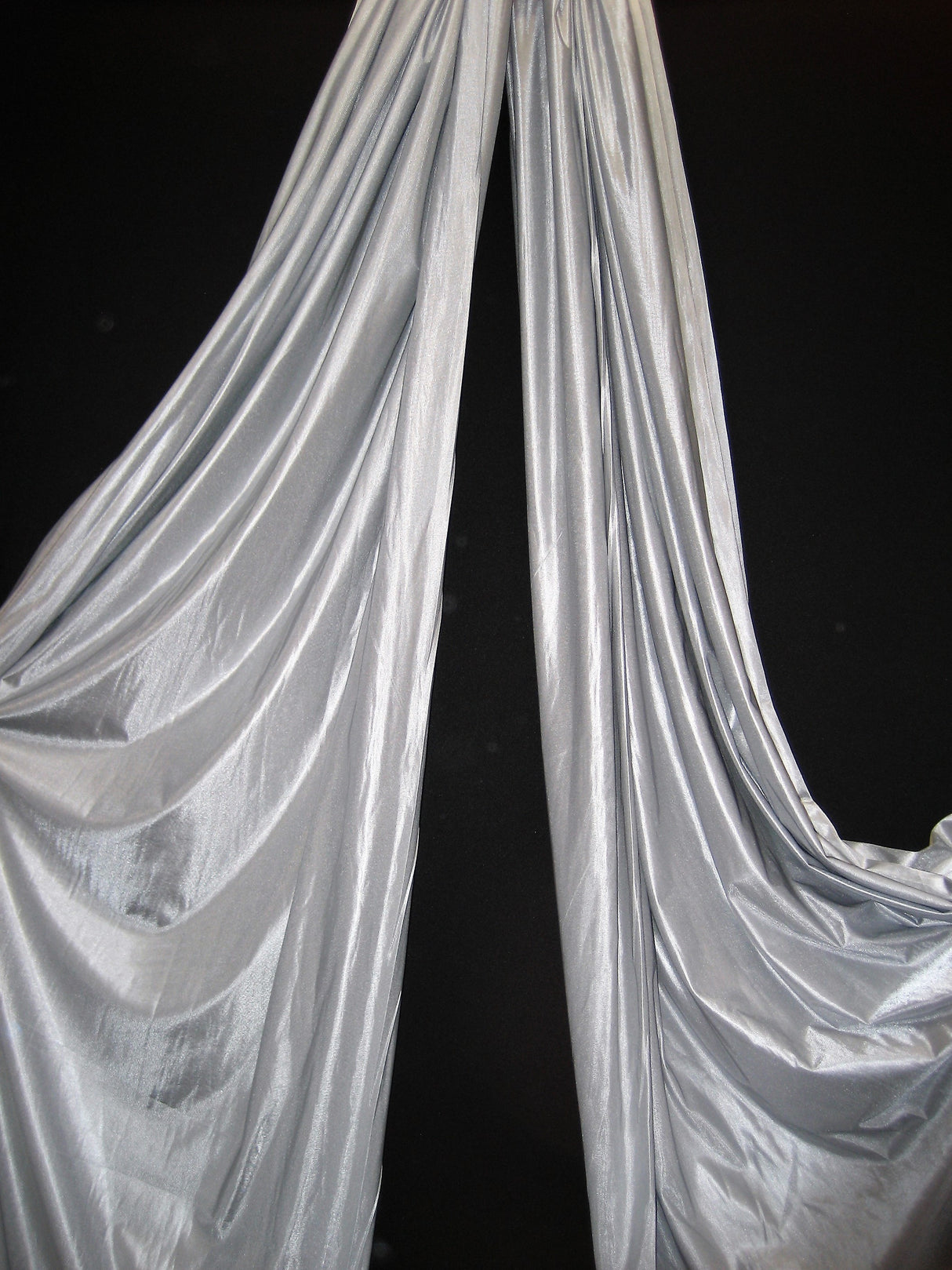 Low Stretch Silver Polyester Fabric - Silver, 108"-120" Width (1 Yard)