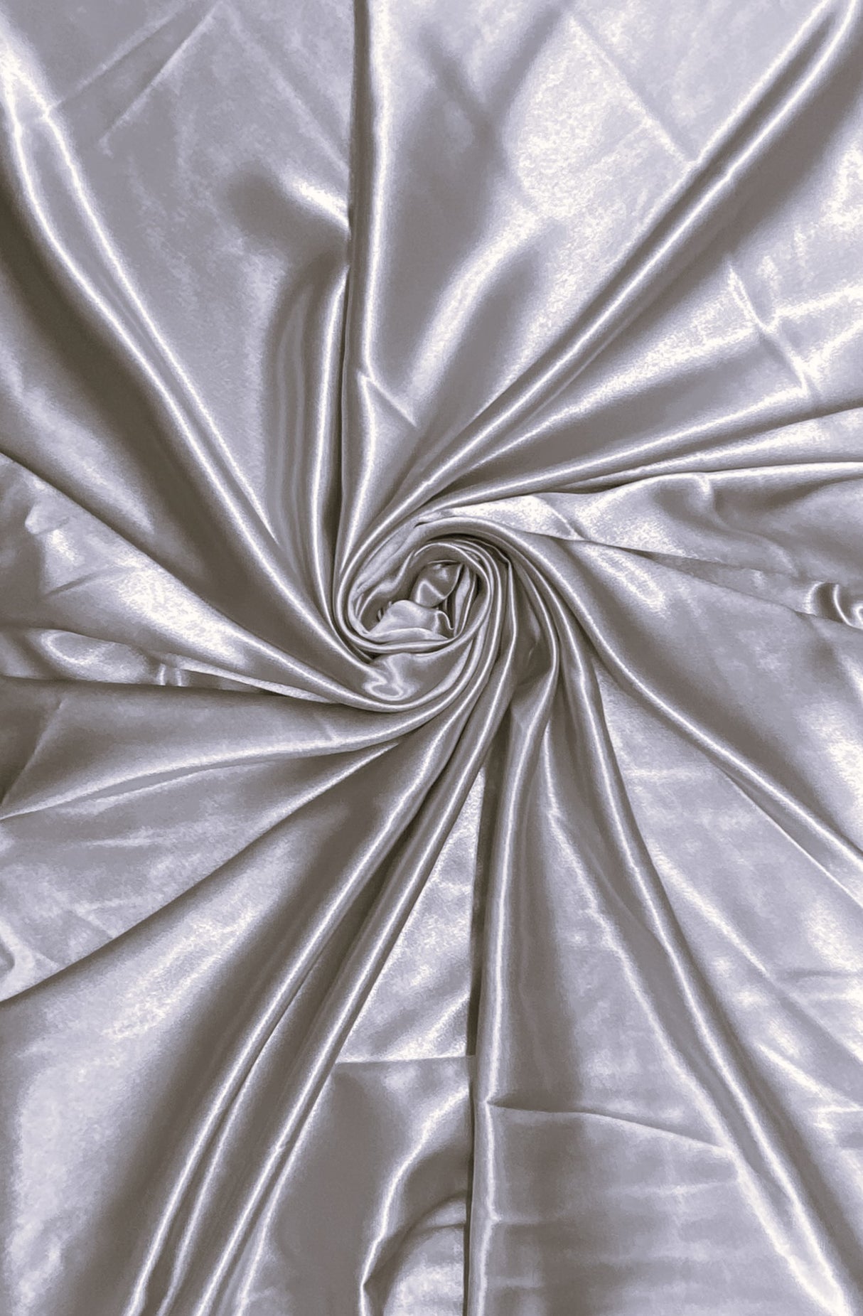 Crepe Satin Polyester Fabric - Silver, Shiny, 58" Width (1 Yard)