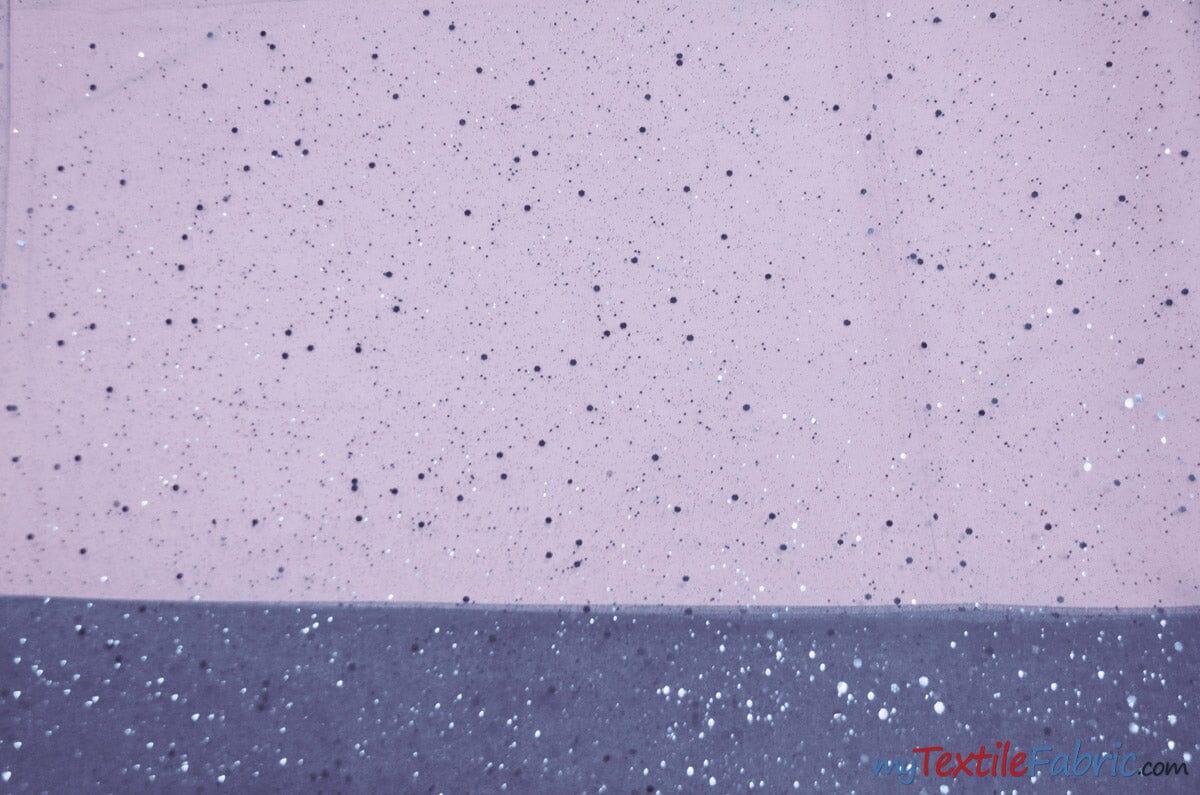 Tulle Glitter With Sequins Polyester Fabric - Glitter Embellished Sheer Tulle, Multiple Colors, 58/60" Width (1 Yard)