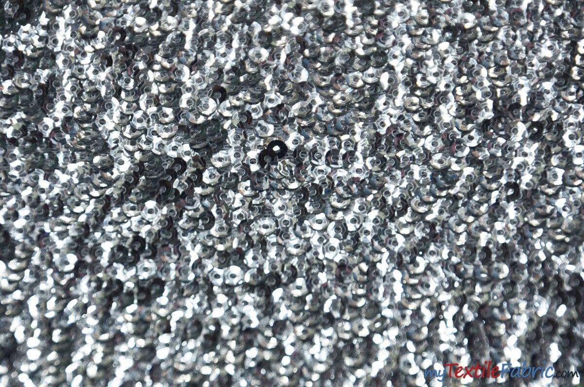 Gatsby Sequins Polyester Fabric - 6Mm Flat Sewn Sequins On Mesh, 52" Width, Multiple Colors (1 Yard)
