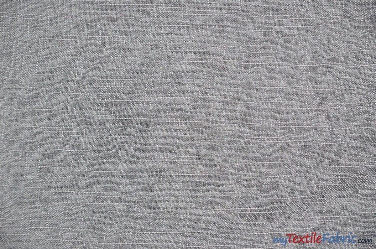 Faux Sheer Linen Polyester Fabric - Semi Sheer, Textured, 108" Wide, Multiple Colors (1 Yard)