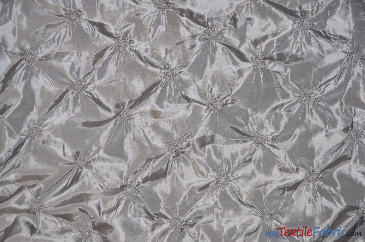 Pinwheel Button Taffeta Polyester Fabric - Pinwheel Button Texture, 48" Wide, Multiple Colors (1 Yard)