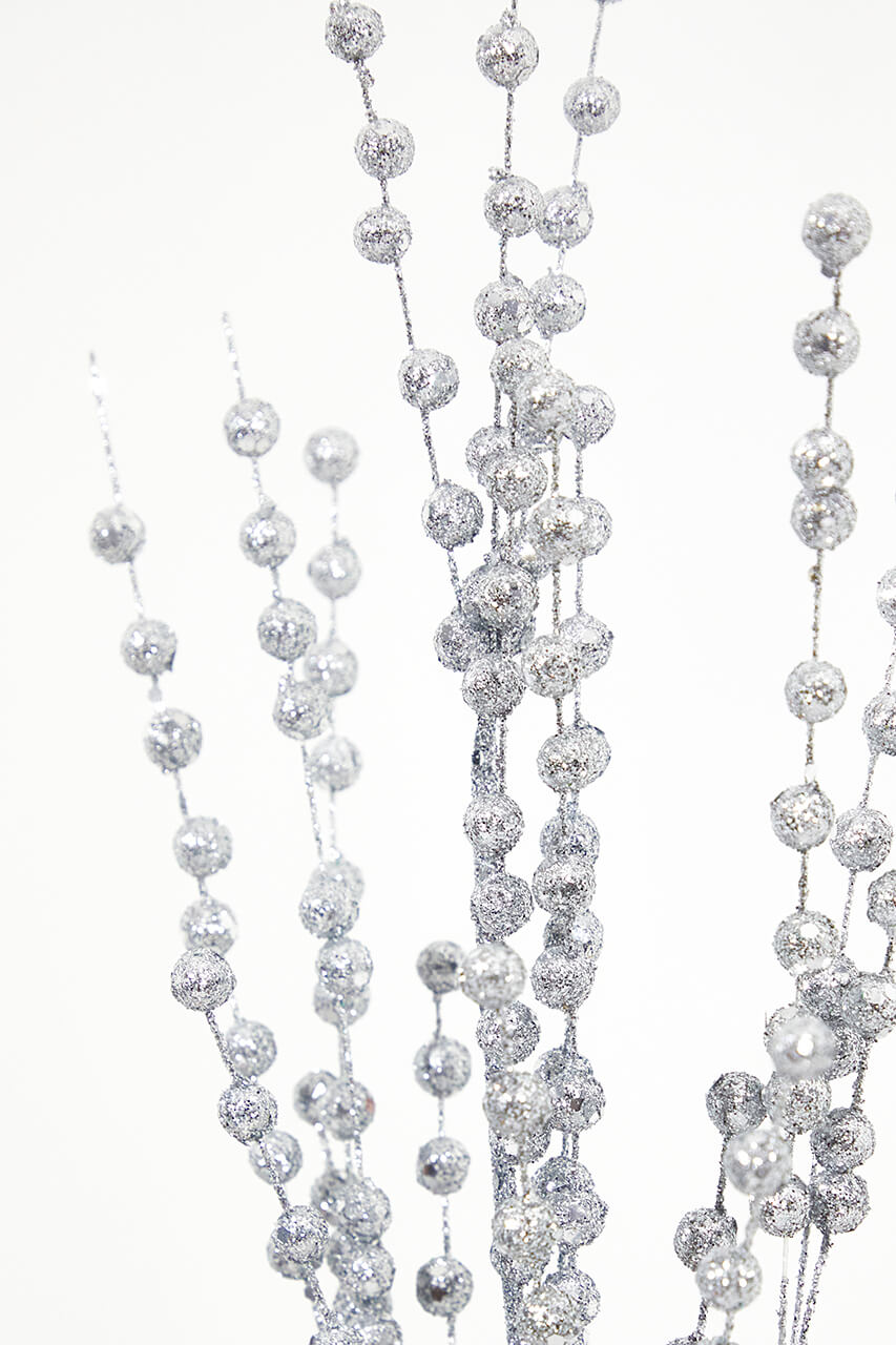 33” Silver Glitter Ball Spray