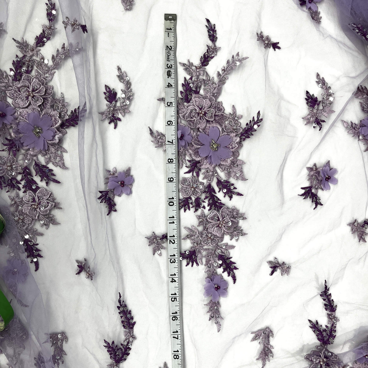 Beaded 3D Floral Lace Mesh