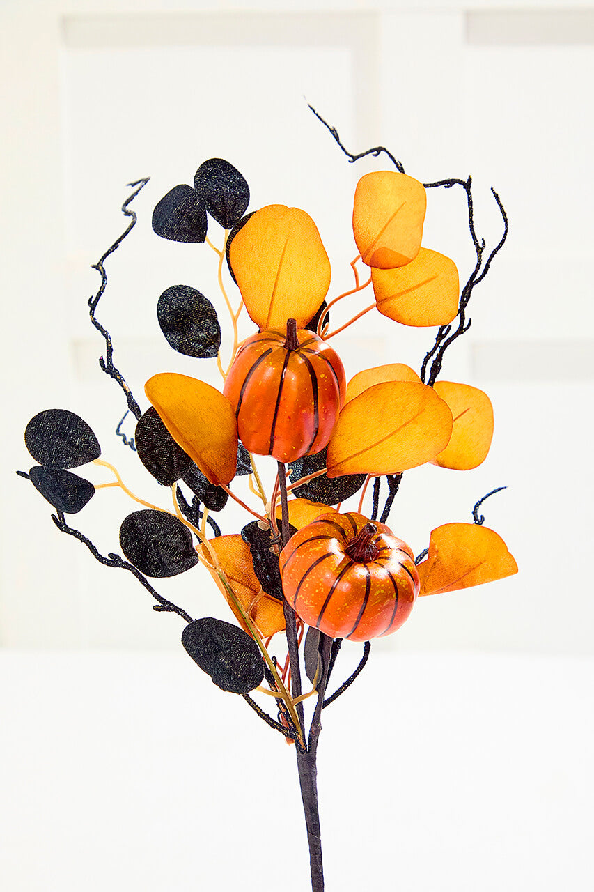 20" Pumpkin Eucalyptus Spray