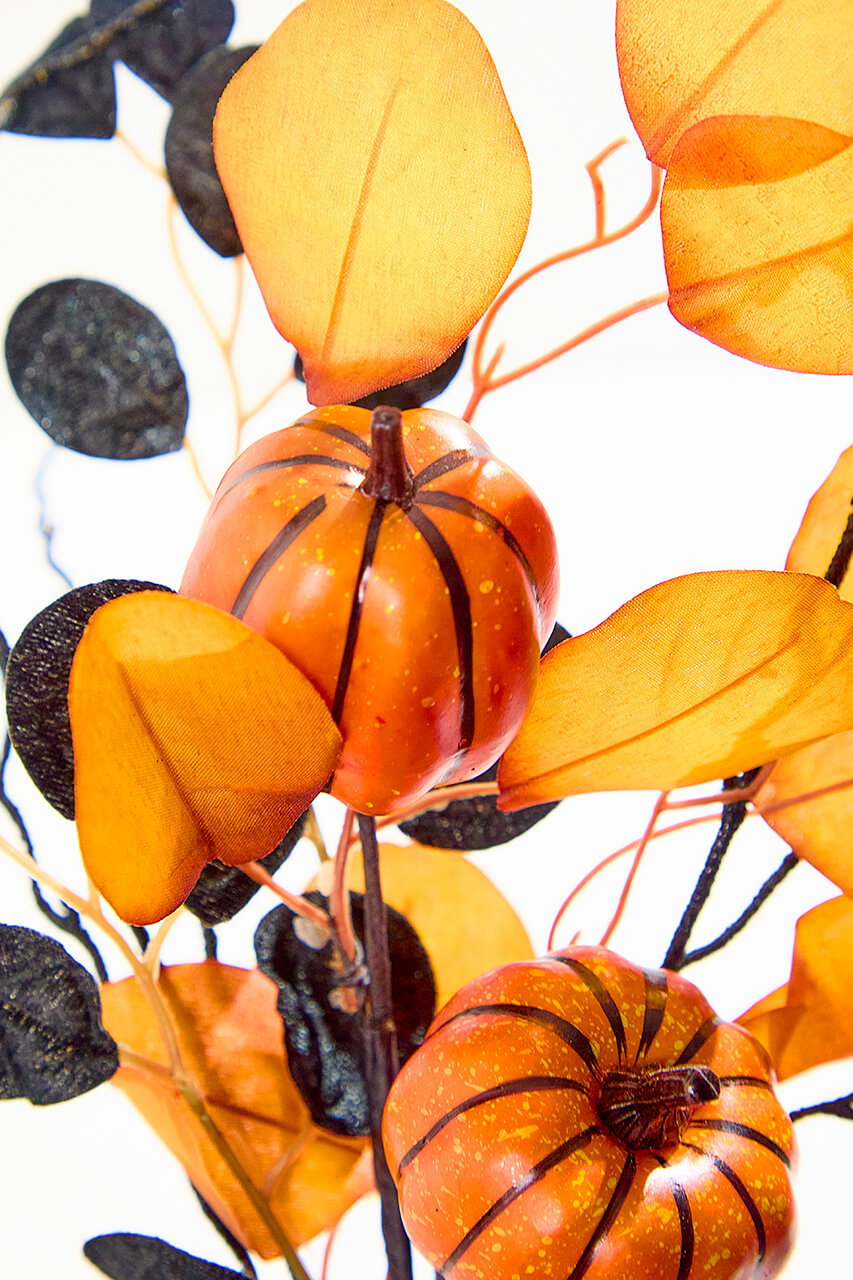 20" Pumpkin Eucalyptus Spray