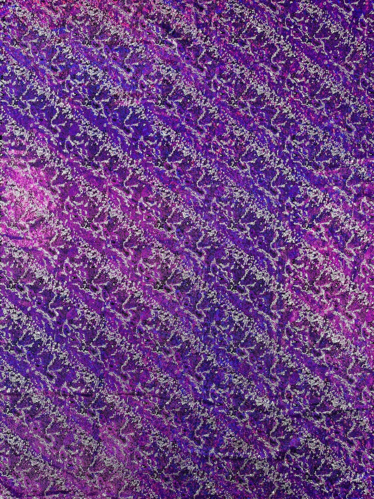 Snake Design Shattered Glass Nylon Spandex Fabric - Snake Design Shattered Glass, 4-Way Stretch, Medium Weight (1 Yard)