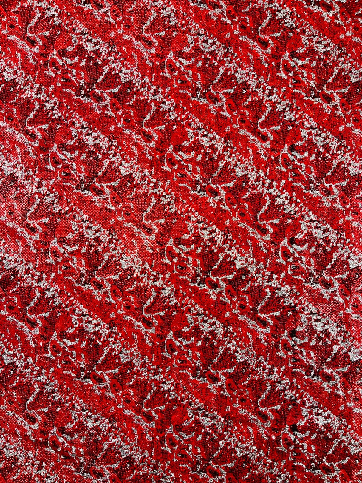 Snake Design Shattered Glass Nylon Spandex Fabric - Snake Design Shattered Glass, 4-Way Stretch, Medium Weight (1 Yard)