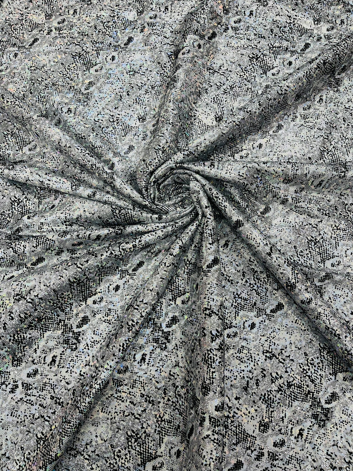 Snake Design Shattered Glass Nylon Spandex Fabric - Snake Design Shattered Glass, 4-Way Stretch, Medium Weight (1 Yard)