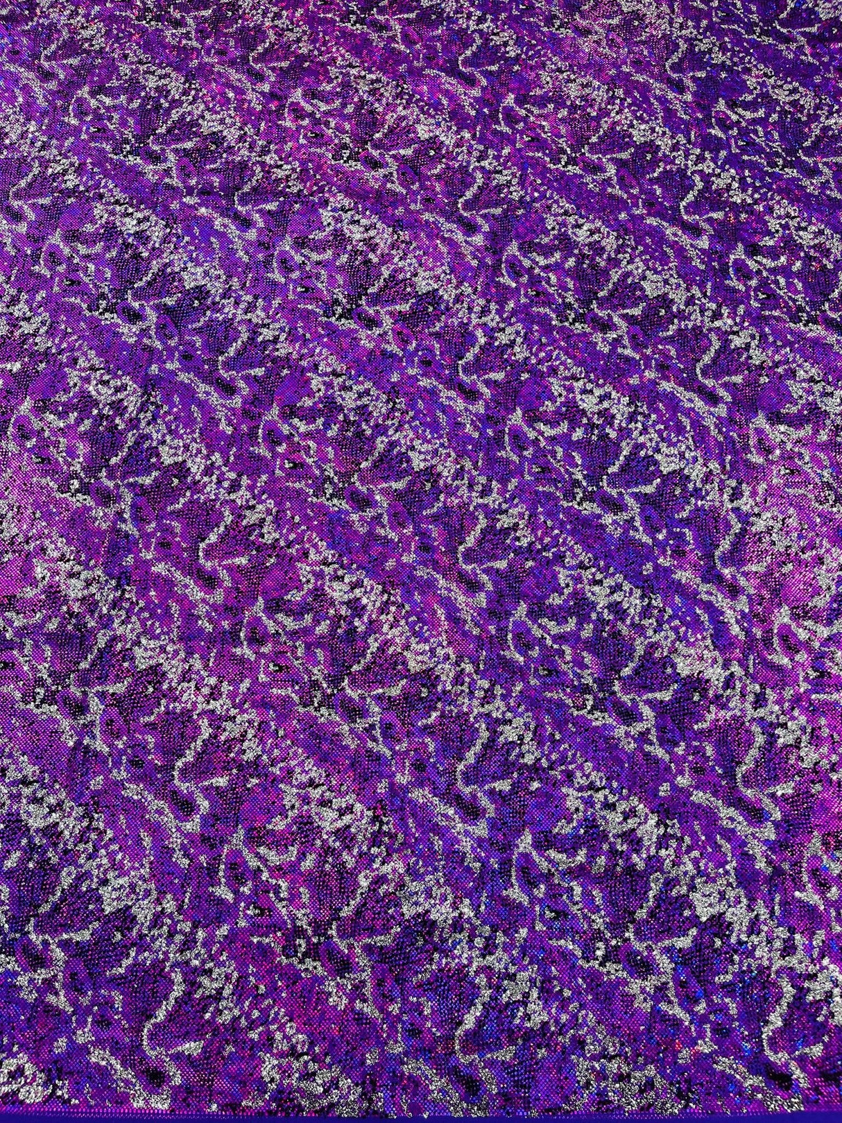 Snake Design Shattered Glass Nylon Spandex Fabric - Snake Design Shattered Glass, 4-Way Stretch, Medium Weight (1 Yard)