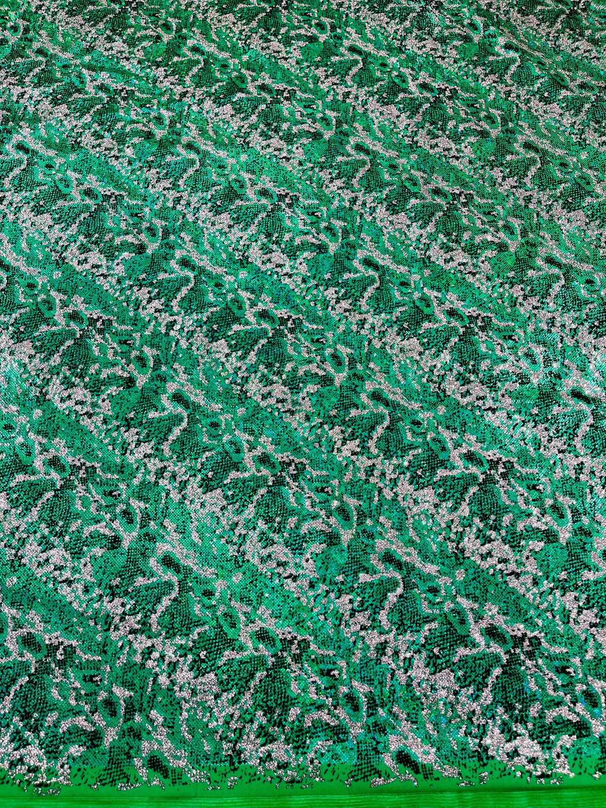Snake Design Shattered Glass Nylon Spandex Fabric - Snake Design Shattered Glass, 4-Way Stretch, Medium Weight (1 Yard)