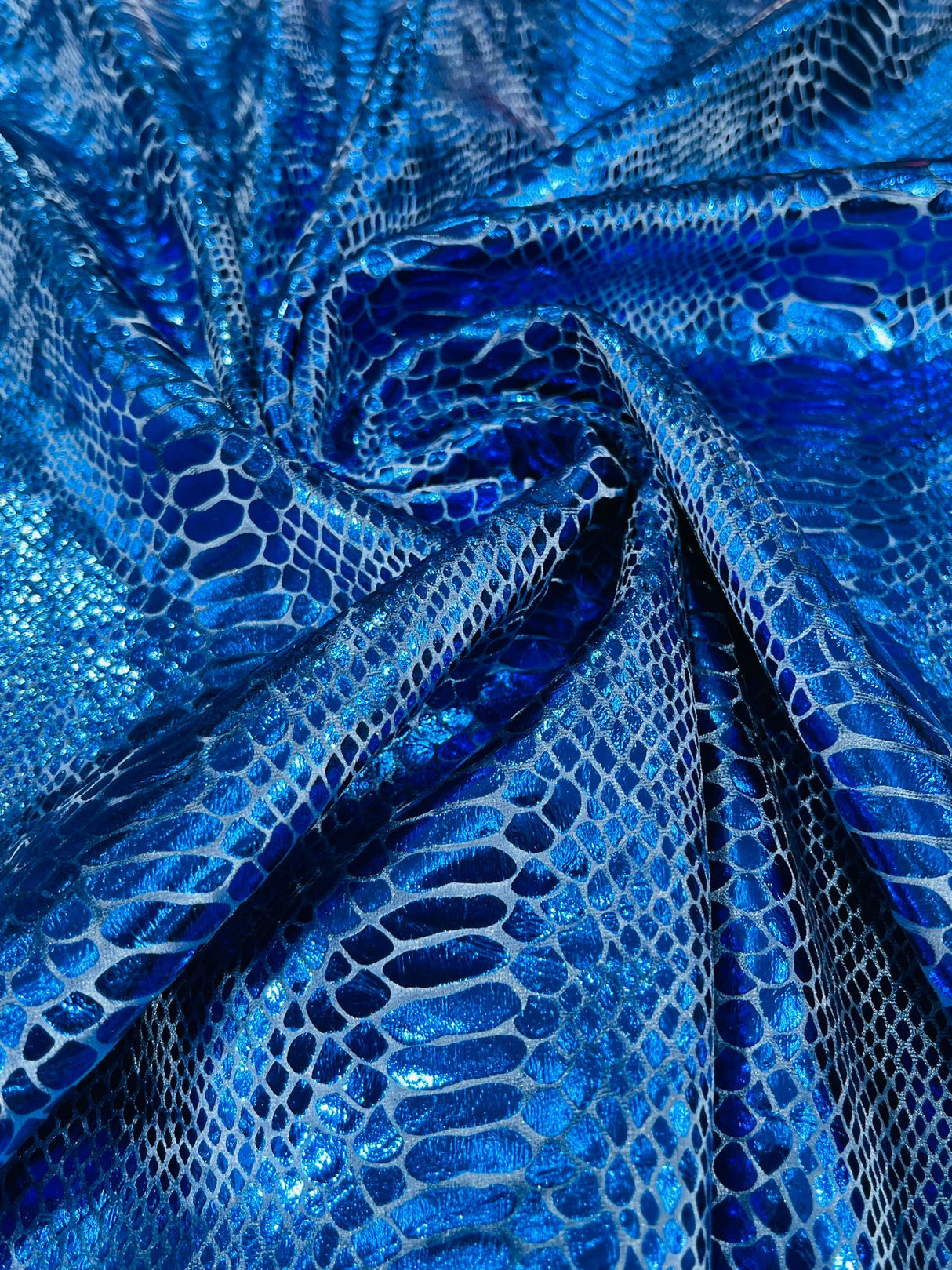 Snake Foil Stretch Velvet Fabric - Iridescent Snake Print, 58" Width (1 Yard)