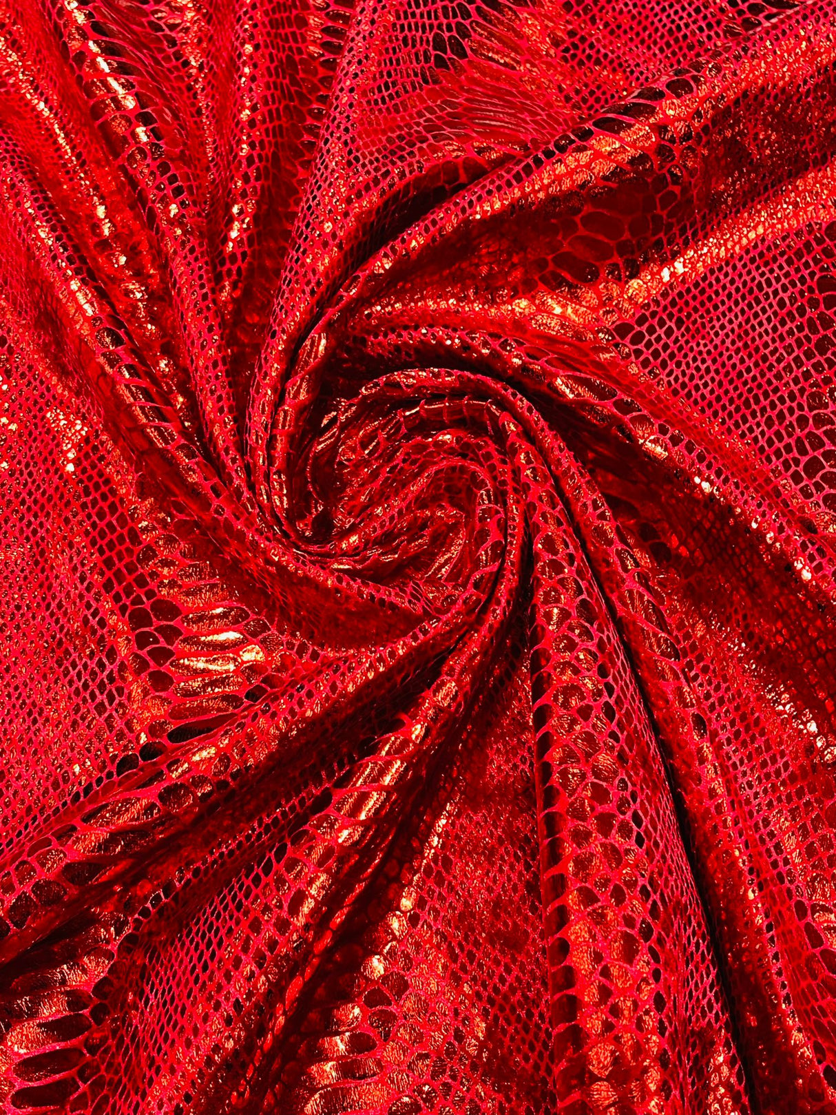 Snake Foil Stretch Velvet Fabric - Iridescent Snake Print, 58" Width (1 Yard)