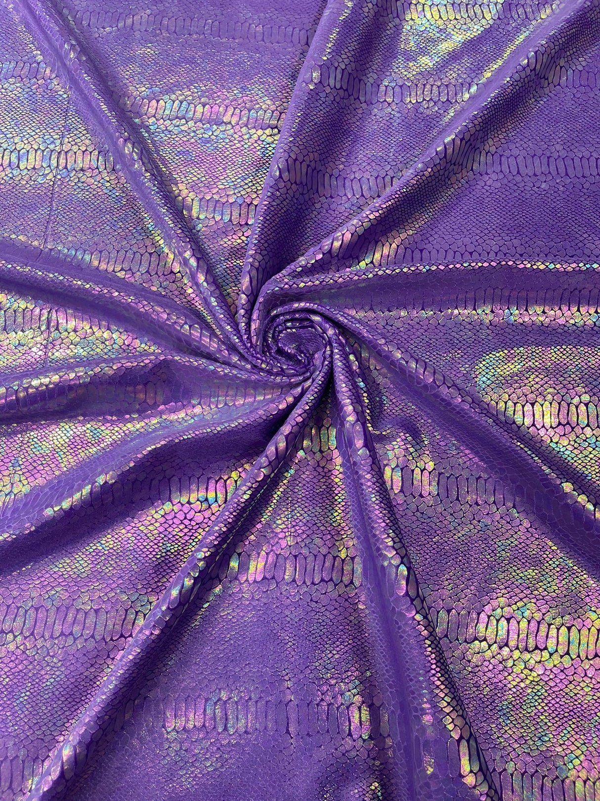 Snake Foil Stretch Velvet Fabric - Iridescent Snake Print, 58" Width (1 Yard)