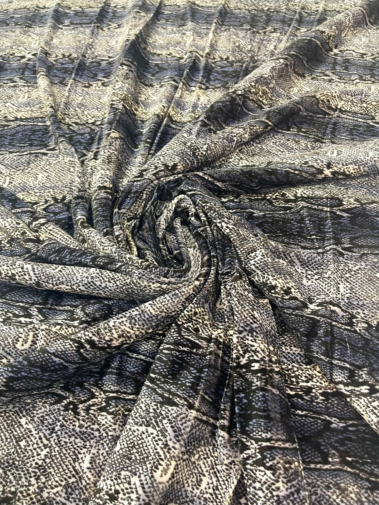 Snake Print Stretch Velvet Fabric - Brown Snake Print, 58" Width (1 Yard)