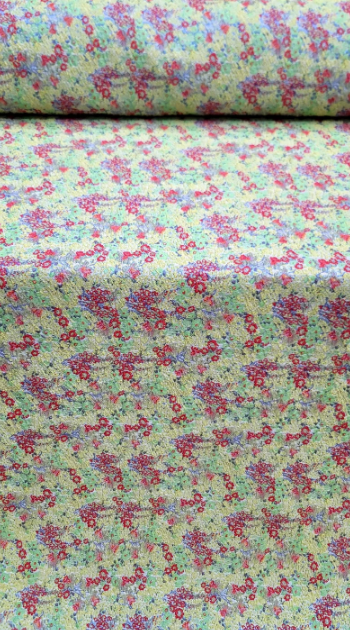 Brocade Jacquard Floral Textured Fabric Green