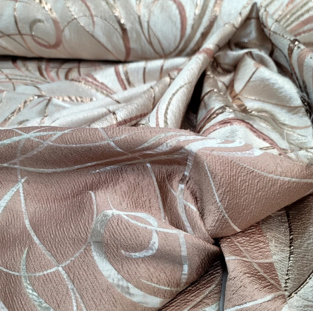 Brocade Jacquard Rose Gold Metallic