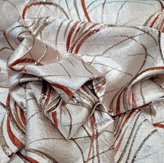Gold Brocade Jacquard Metallic Textured