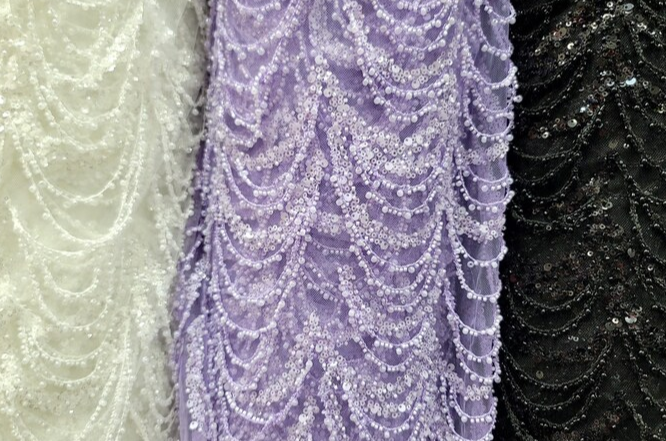 Beaded Lace Fabric by the Yard