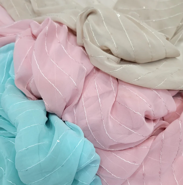 Sequined Chiffon Fabric