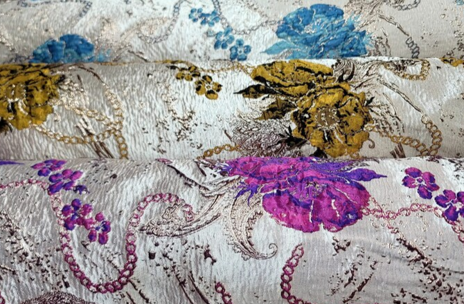 Brocade Jacquard Prom Fabric