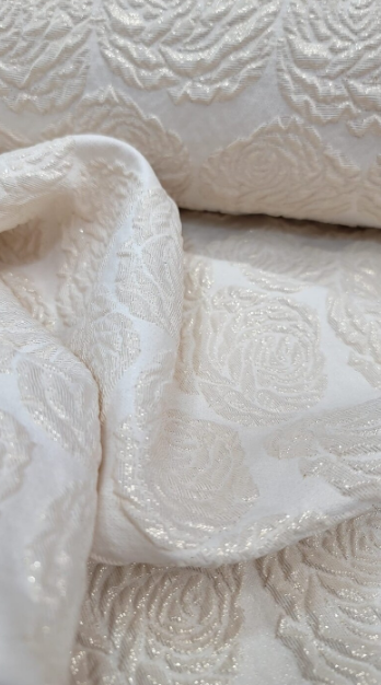 Brocade Jacquard Metallic Floral Champagne Gold