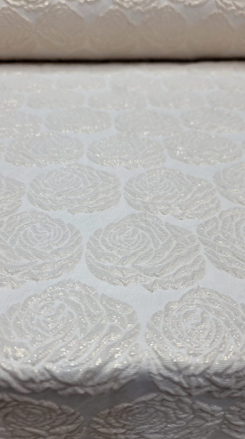 Brocade Jacquard Metallic Floral Champagne Gold