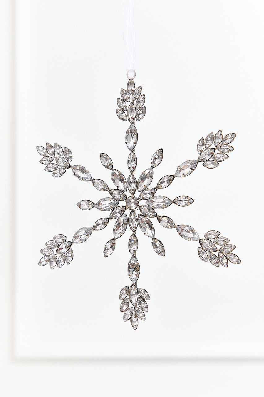 9.5" Crystal Jeweled Snowflake Ornament