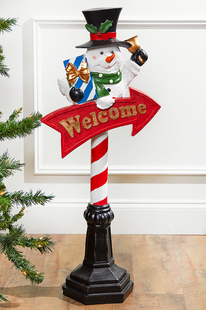 36” Snowmen with Welcome Sign