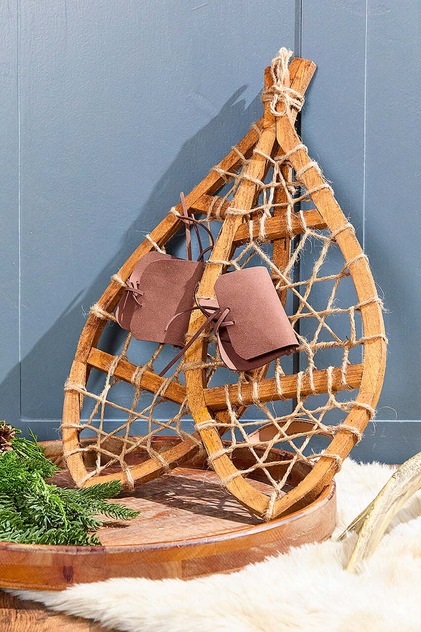 22" Wood Snowshoes - Set of 2