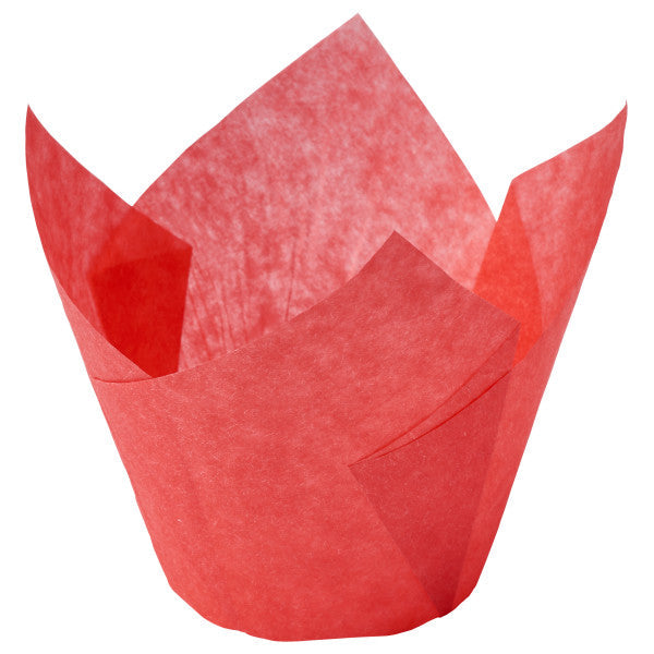 Red Tulip Baking Cups – Cupcake Muffin Liners, 100 Count