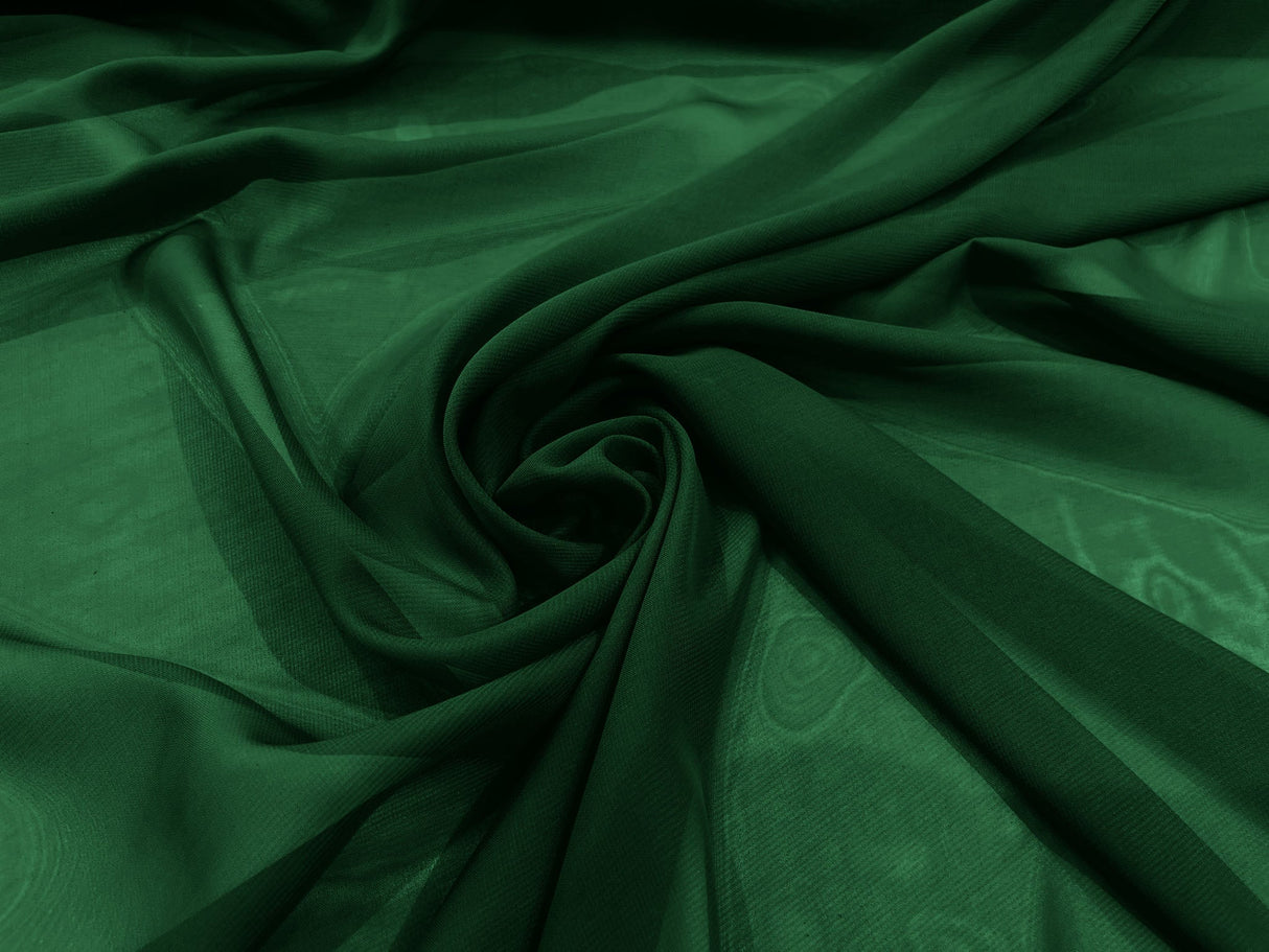 Solid Chiffon Polyester Fabric - Solid Sheer Lightweight, 58/60" Width (1 Yard)