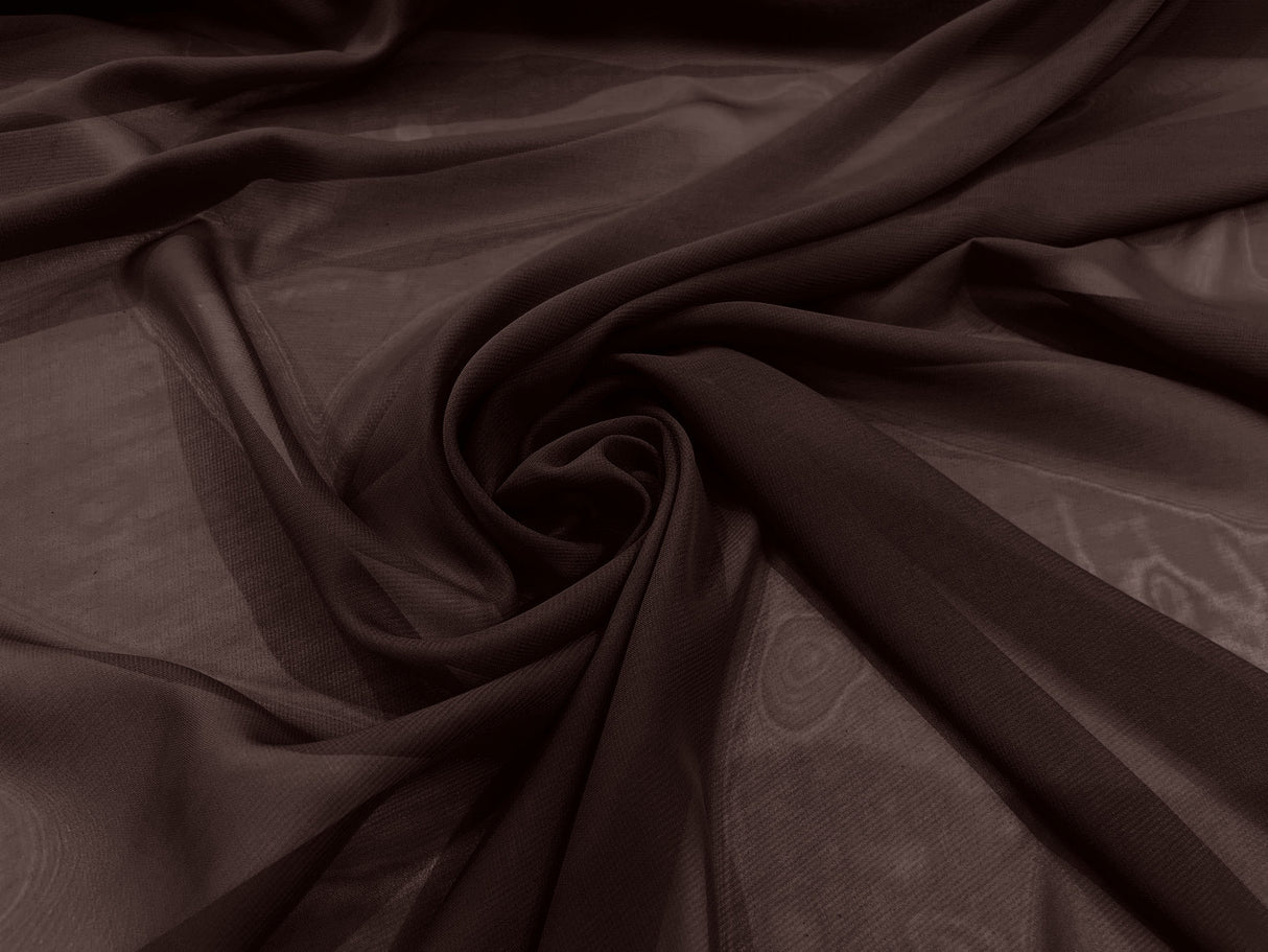 Solid Chiffon Polyester Fabric - Solid Sheer Lightweight, 58/60" Width (1 Yard)