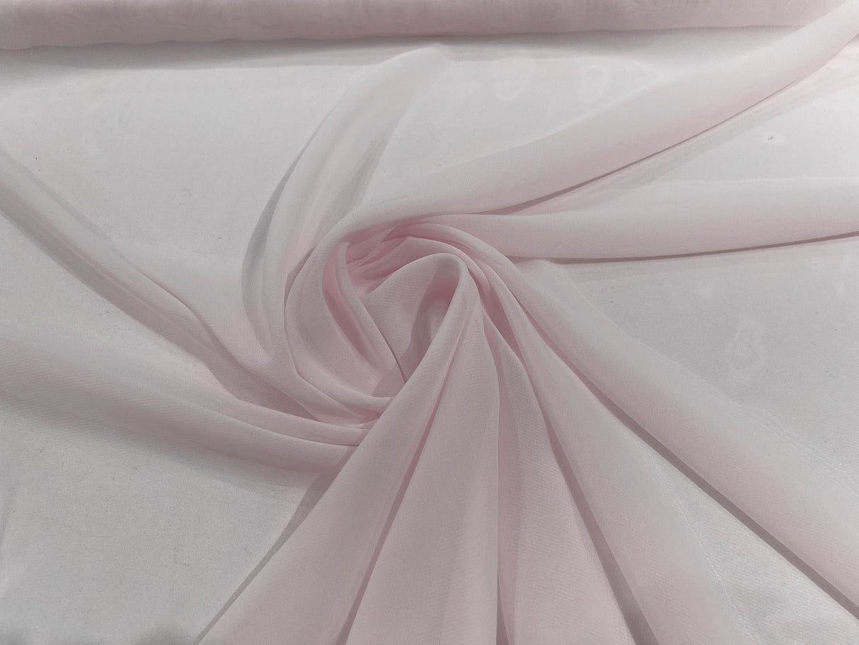 Solid Chiffon Polyester Fabric - Solid Sheer Lightweight, 58/60" Width (1 Yard)
