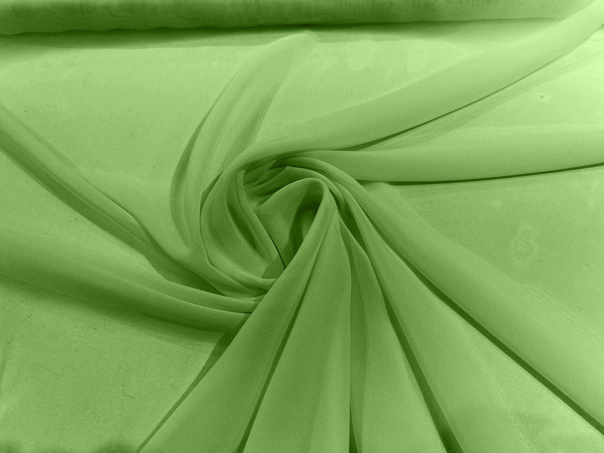 Solid Chiffon Polyester Fabric - Solid Sheer Lightweight, 58/60" Width (1 Yard)