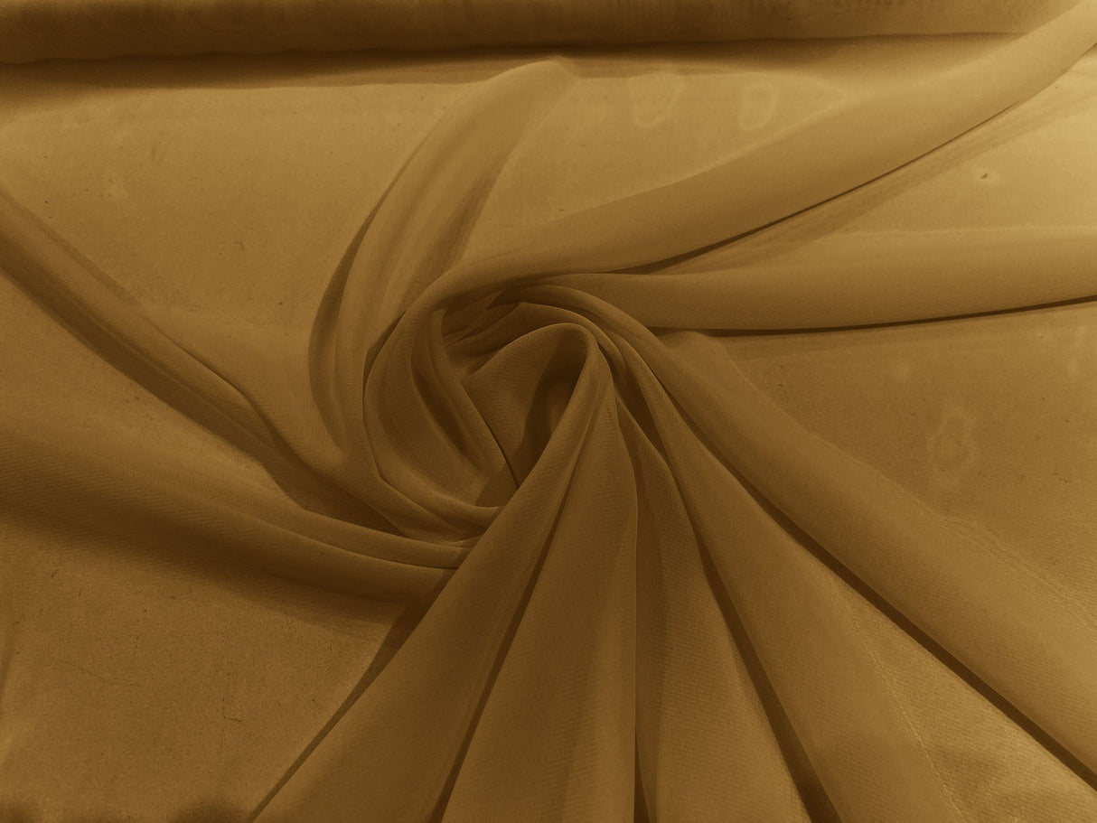 Solid Chiffon Polyester Fabric - Solid Sheer Lightweight, 58/60" Width (1 Yard)