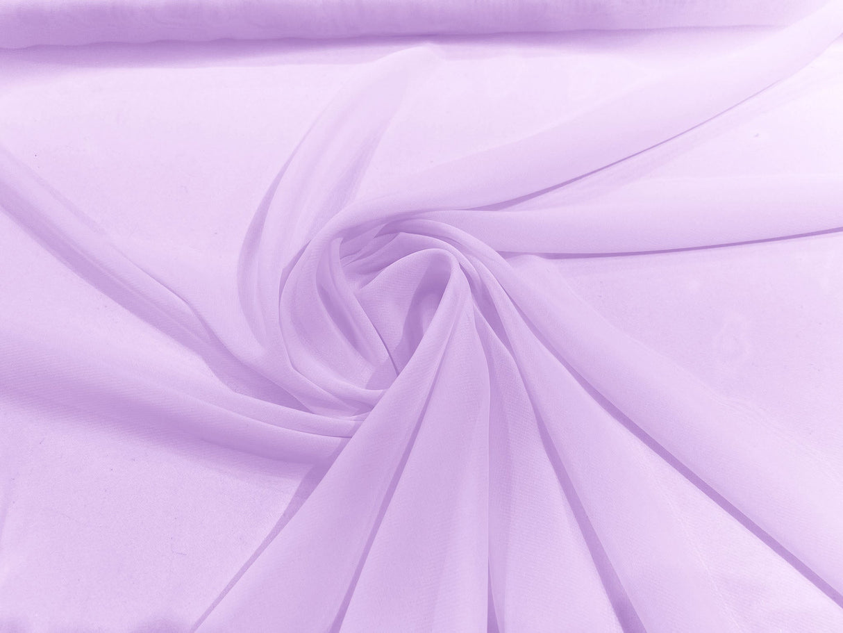 Solid Chiffon Polyester Fabric - Solid Sheer Lightweight, 58/60" Width (1 Yard)