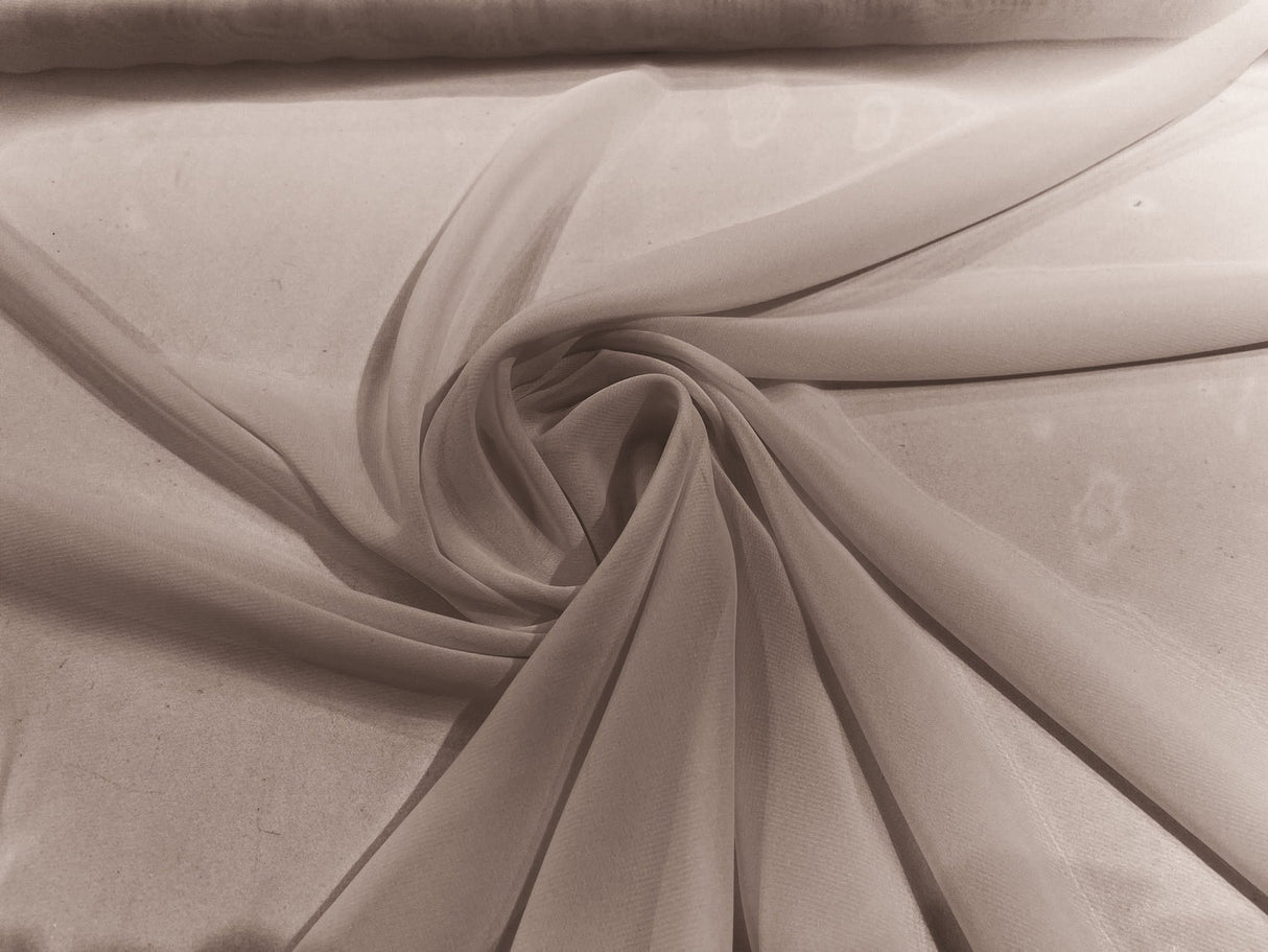 Solid Chiffon Polyester Fabric - Solid Sheer Lightweight, 58/60" Width (1 Yard)