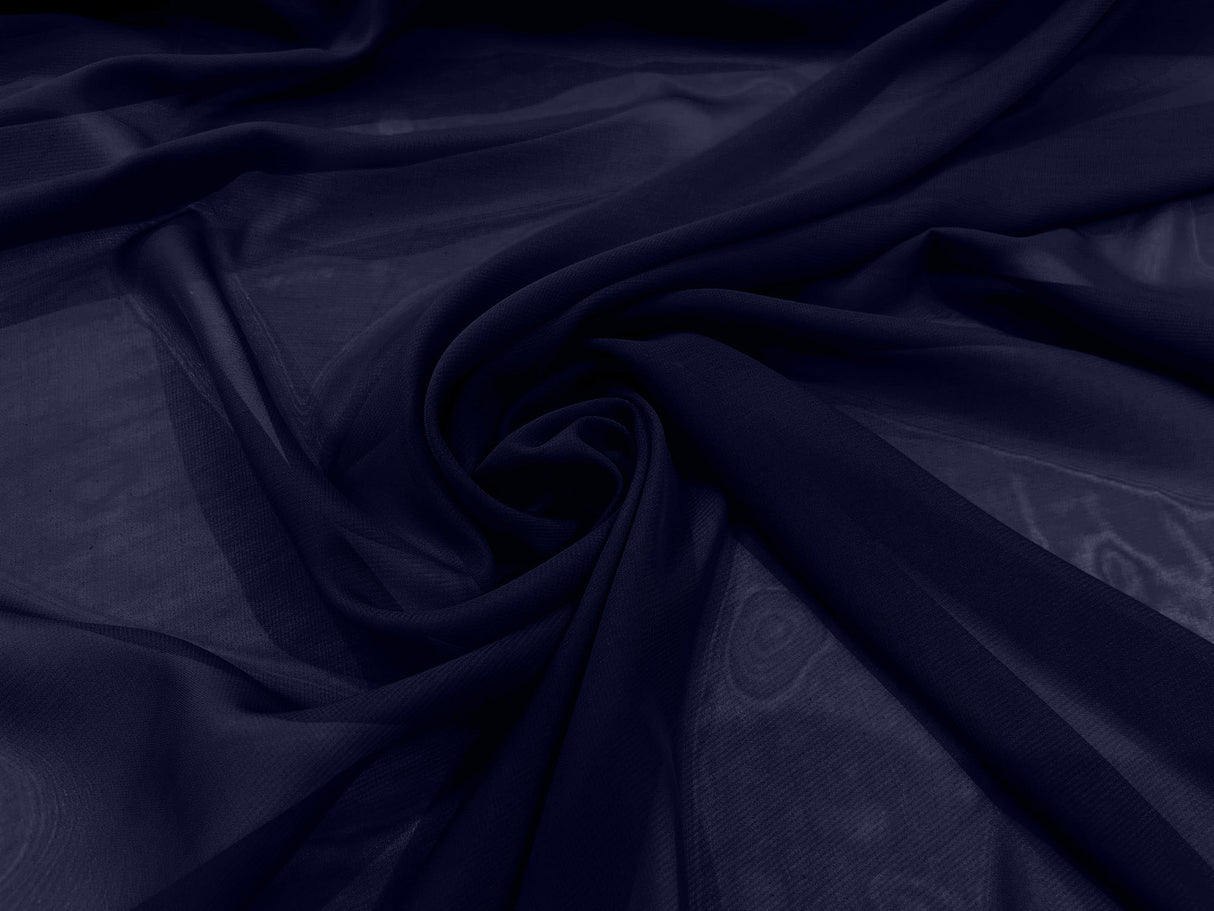 Solid Chiffon Polyester Fabric - Solid Sheer Lightweight, 58/60" Width (1 Yard)
