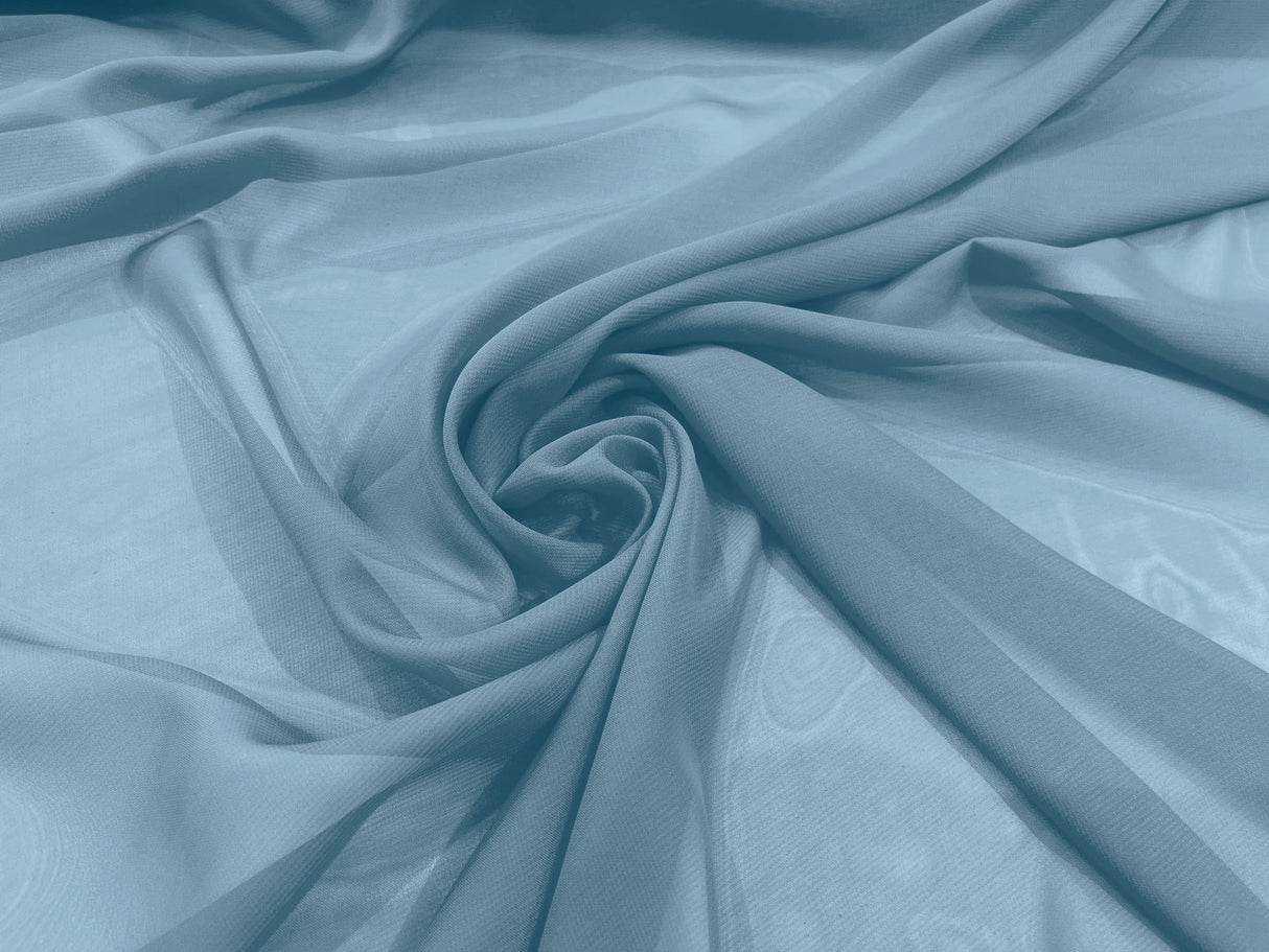 Solid Chiffon Polyester Fabric - Solid Sheer Lightweight, 58/60" Width (1 Yard)