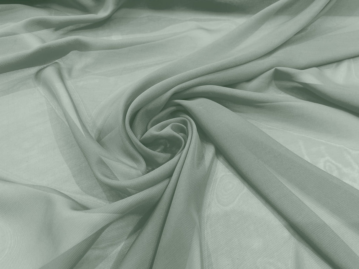 Solid Chiffon Polyester Fabric - Solid Sheer Lightweight, 58/60" Width (1 Yard)